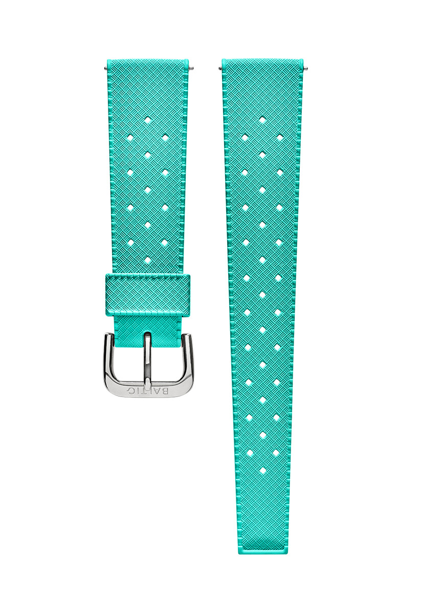 bracelet en caoutchouc fkm turquoise - montres baltic